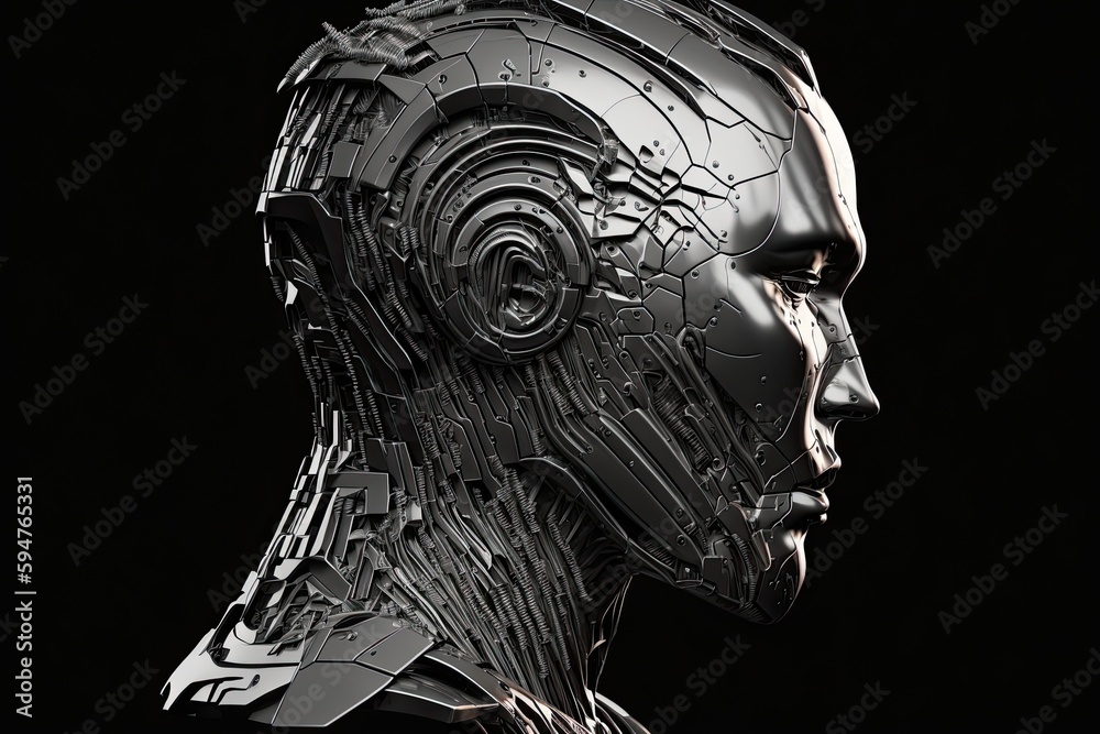 golden skull with wings created with generative AI technology Stock ...
