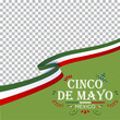 Banner plantilla del 5 de mayo, festividad mexicana con banderas motivos tricolor mexicanos	