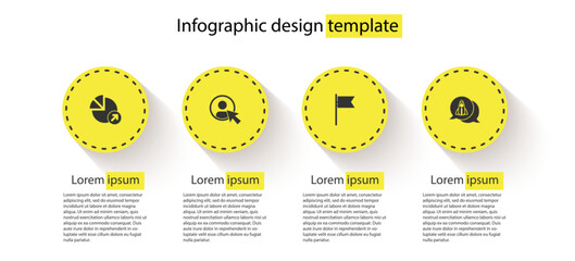 Poster - Set Financial growth, Create account screen, Location marker and Startup project concept. Business infographic template. Vector