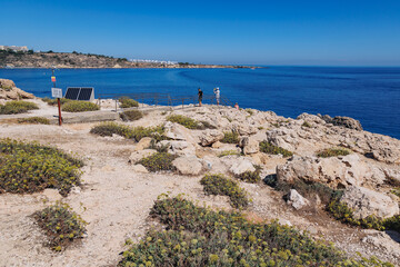 Sticker - View from Ayioi Anargyroi small church in Cape Greco National Park, Cyprus