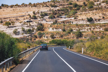 Wall Mural - Road in mountainous area of Limassol District, Cyprus