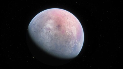 Wall Mural - planet in another solar system. a geologically active planet in another galaxy. 4k animation of an a
