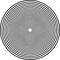 Poster - abstract monochrome circle illusion pattern background.