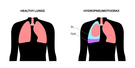 Wall Mural - Hydropneumothorax medical poster