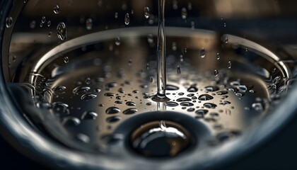 Poster - Fresh raindrops dance on the car metallic surface generated by AI