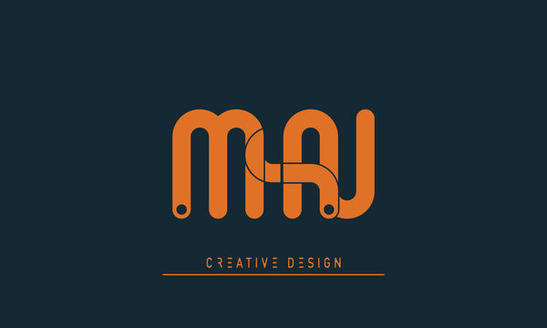 Alphabet letters Modern Creative logo MN , NM