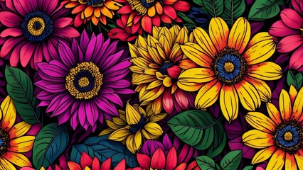 Poster - flowers background