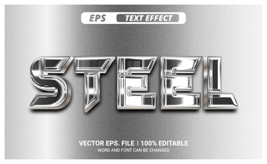Aufkleber - Silver metal 3d editable realistic vector text effect