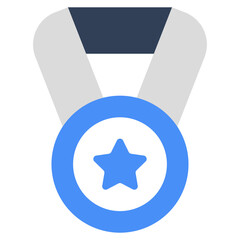 Sticker - 1st position achievement medal icon in flat design