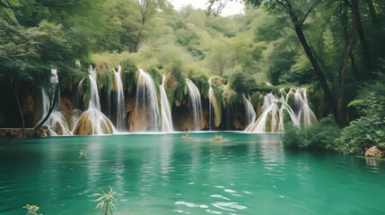 Canvas Print - waterfall in the park