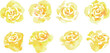 水彩画。水彩タッチの父の日薔薇ベクターイラスト。父の日の黄色い花。Watercolor. Father's Day rose vector illustration with watercolor touch. Father's day yellow flowers.