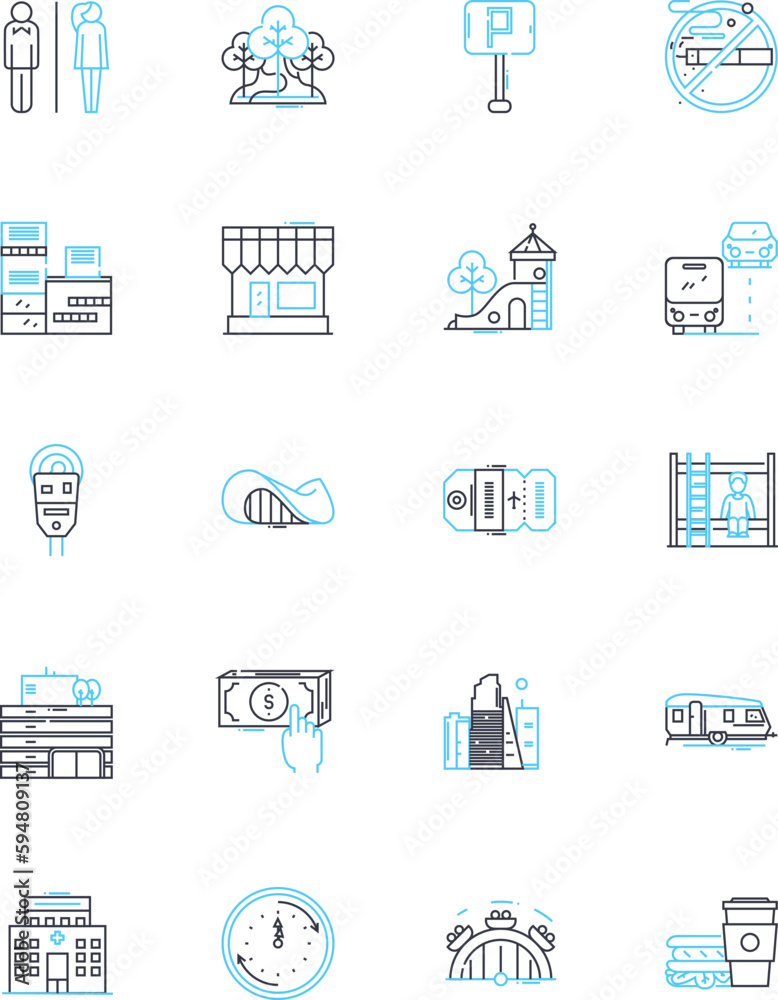 Modern Culture Linear Icons Set Technology Diversity Social Media