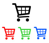 Fototapeta  - shopping cart icon set symbol vector red shopping cart icon, green shopping cart icon, blue shopping cart icon 
