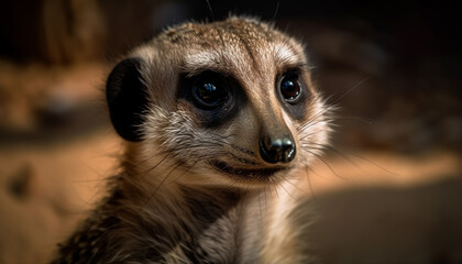 Poster - Cute, small lemurs staring alertly, outdoors in forest generated by AI