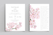 © eny - elegant watercolor cherry blossom wedding invitation
