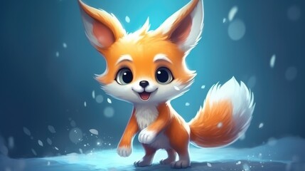 Wall Mural - adorable baby fox. created with generative ai.