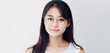 a beautiful girl wearing glasses against a white background. Her pretty face, charming smile, and captivating gaze make this high-quality image perfect for a variety of uses. generative AI
