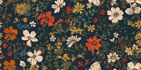 Elegant floral pattern in small hand draw flowers. Liberty style. Floral seamless background for fashion prints. 