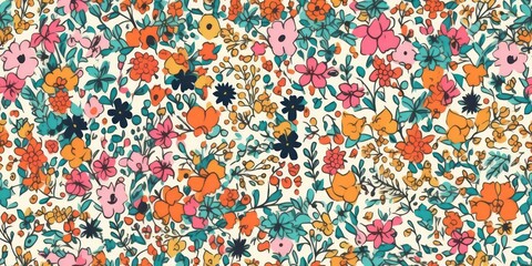 Elegant floral pattern in small hand draw flowers. Liberty style. Floral seamless background for fashion prints. 