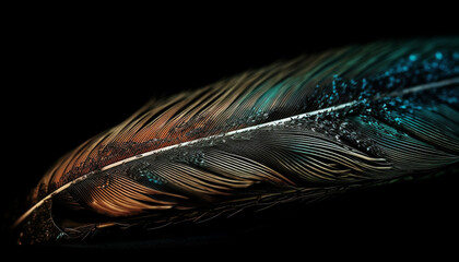 Sticker - Softness and elegance in the peacock's feather generated by AI