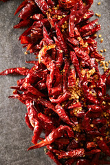 Wall Mural - Thai dried chilli, red hot chili peppers