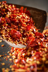 Wall Mural - hot chili peppers,Chopped Spicy Dried Chili