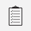 © DesignViralHub - clipboard icon, clip board check list isolated on a white background.
