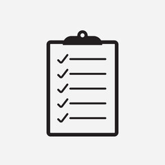 Poster - clipboard icon, clip board check list isolated on a white background.