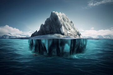 Iceberg - Hidden Danger And Global Warming Concept