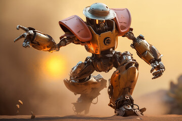 Poster - dancing robot. Generative AI