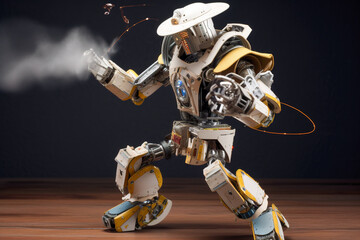 Poster - dancing robot. Generative AI