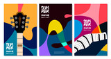 Fototapeta Młodzieżowe - Vector illustration colorful summer music festival banner