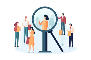 Human resources requirements. Management concept. Miniature people