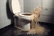 An overflowing toilet. Generative AI.