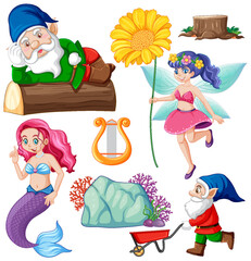 Canvas Print - Fairy Cartoon Character Vector Set