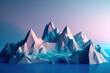 A Low Poly Mountain Range In The Ocean With A Blue Sky Iceberg Environmental Art 3d Modeling Generative AI