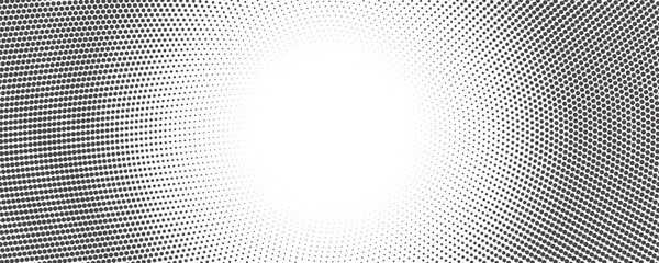 Poster - Dotted background. Abstract halftone concentric pattern. Gradient mosaic radial texture. Vector