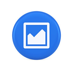 Poster - Graph diagram mathematical profit business blue round button 3d realistic icon