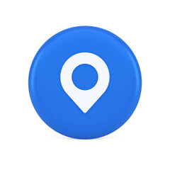 Poster - GPS map pin location service button application direction distance pointer 3d realistic icon