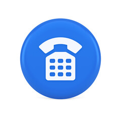 Poster - Phone customer support call contact connect button retro telephone handset 3d realistic icon