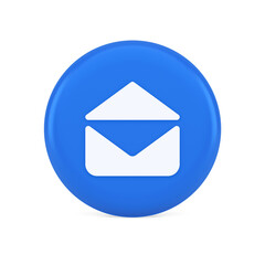 Poster - Email open envelope letter received incoming message button 3d realistic icon