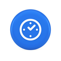Poster - Watch time control button alarm clock deadline checking web app design 3d realistic icon
