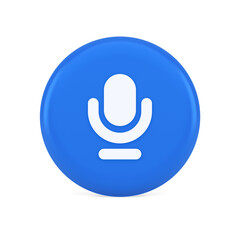 Poster - Microphone sound live recording button web app design radio music broadcasting 3d icon