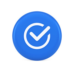 Poster - Checkmark in circle done approved button ok acceptance positive vote enter 3d realistic icon