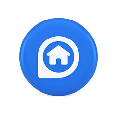 Poster - House in map pin GPS location distance searching button real estate agency app 3d icon