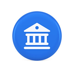 Poster - Museum antique building columns button gallery mythology civilization house 3d realistic icon