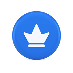 Poster - Crown button royal medieval king queen headdress web app 3d realistic icon