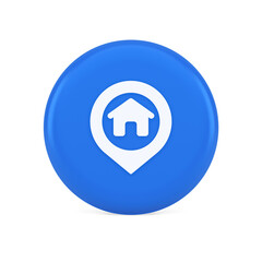 Poster - house map pin location button navigation panel web app gps network pointer 3d realistic icon
