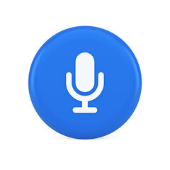 Poster - Microphone voice sound recording broadcasting button web app media communication 3d icon