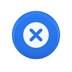 Poster - cross button cancel reject decline negative forbidden fail 3d realistic icon